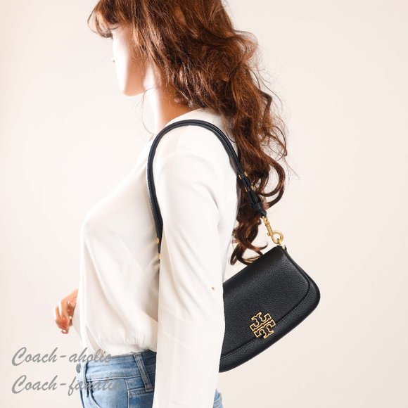 NWT Tory Burch Britten Convertible Leather Crossbody in Black - Picture 3 of 12